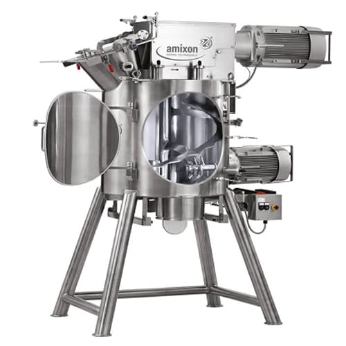 Vertical single-shaft mixer for dry, moist, and viscous materials