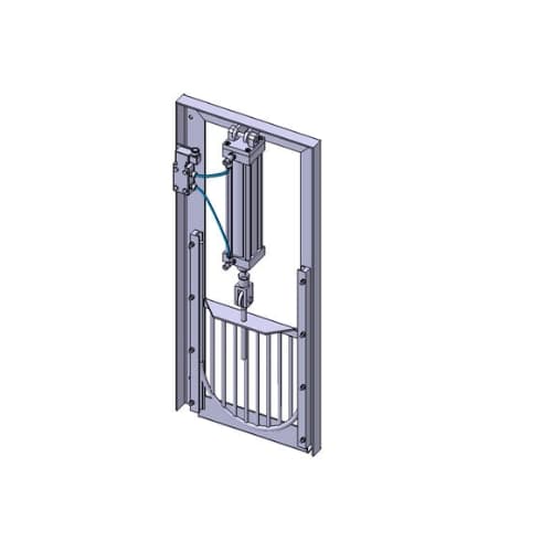 Pneumatically controlled dosing slide for pome fruit silos