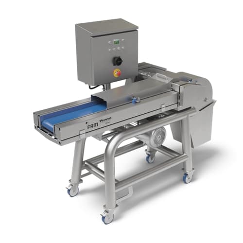 High-capacity belt dicer for meat and poultry