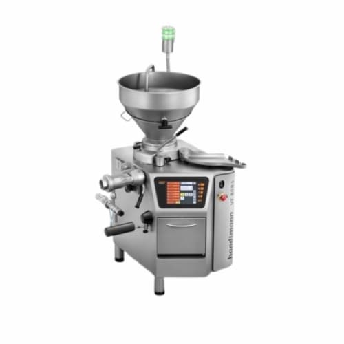 Compact vacuum filler for small to industrial scale food processors