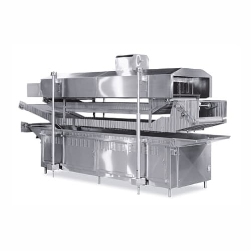 Continuous fryer for prepared foods