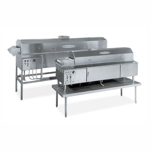 Compact continuous fryer for food service applications