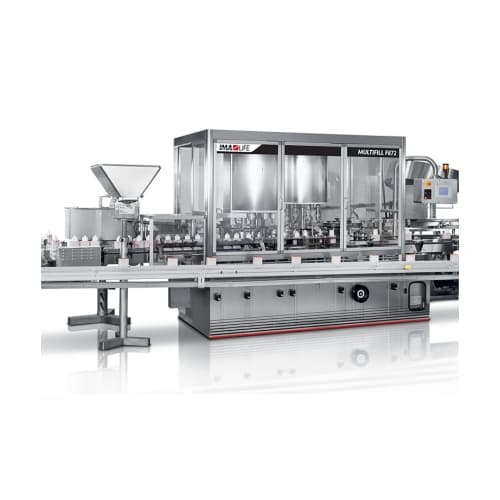 Rotary filling and closing system for pharmaceutical bottles