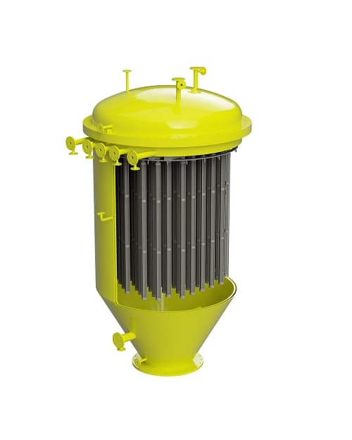 Self-cleaning filter for sulphur