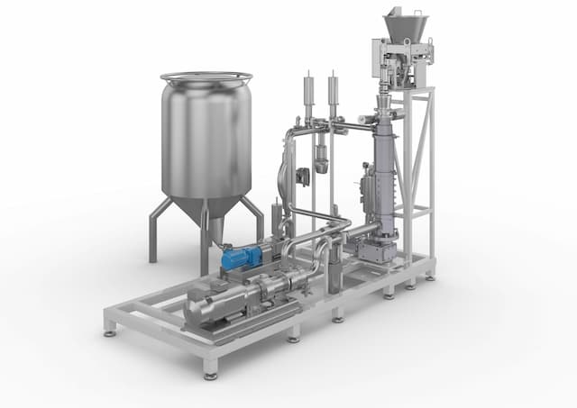 Continuous mixer for toothpaste production