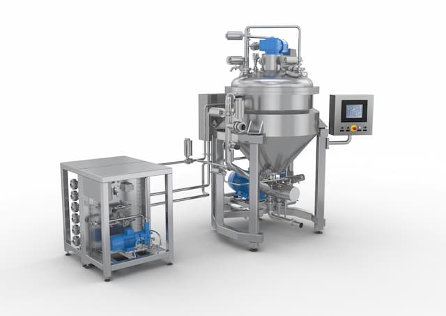 Batch vacuum mixer for emulsion-based products
