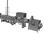 Kuipers frying line for extruded snacks and pellets