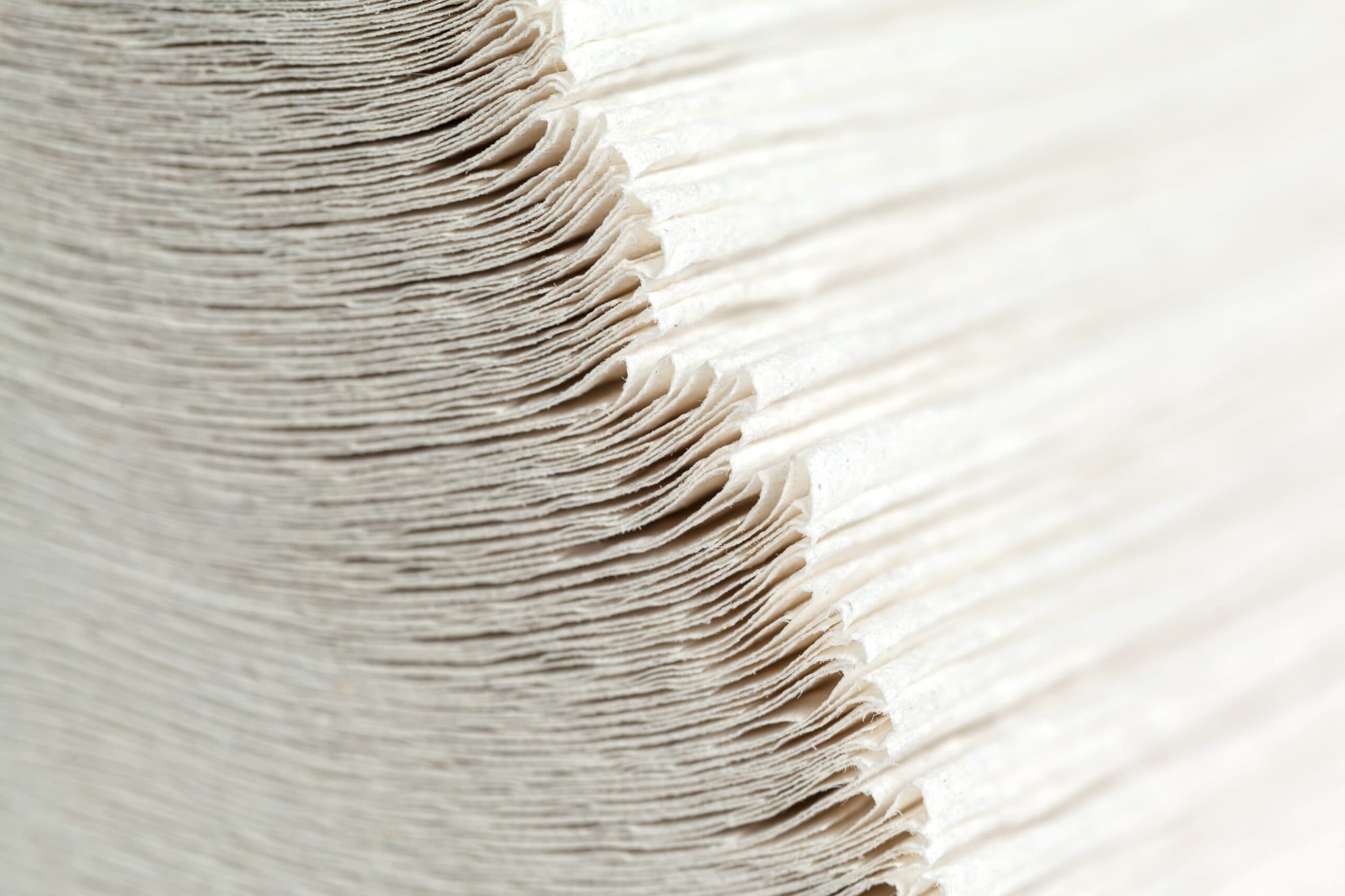 Closeup of white paper towels stack