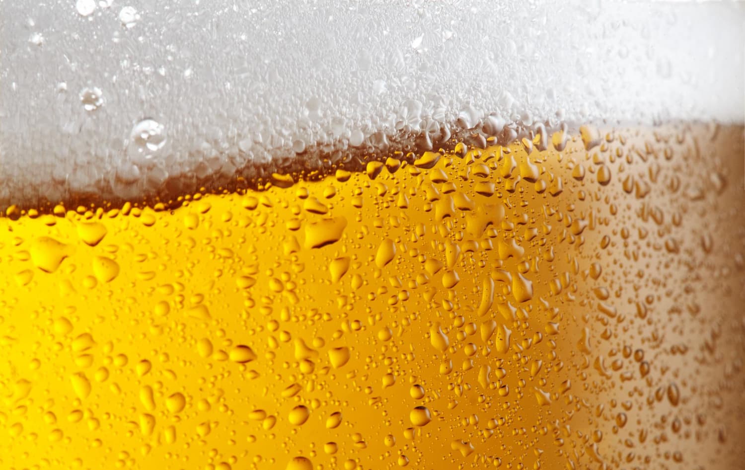 close up of beer glass with foaming head