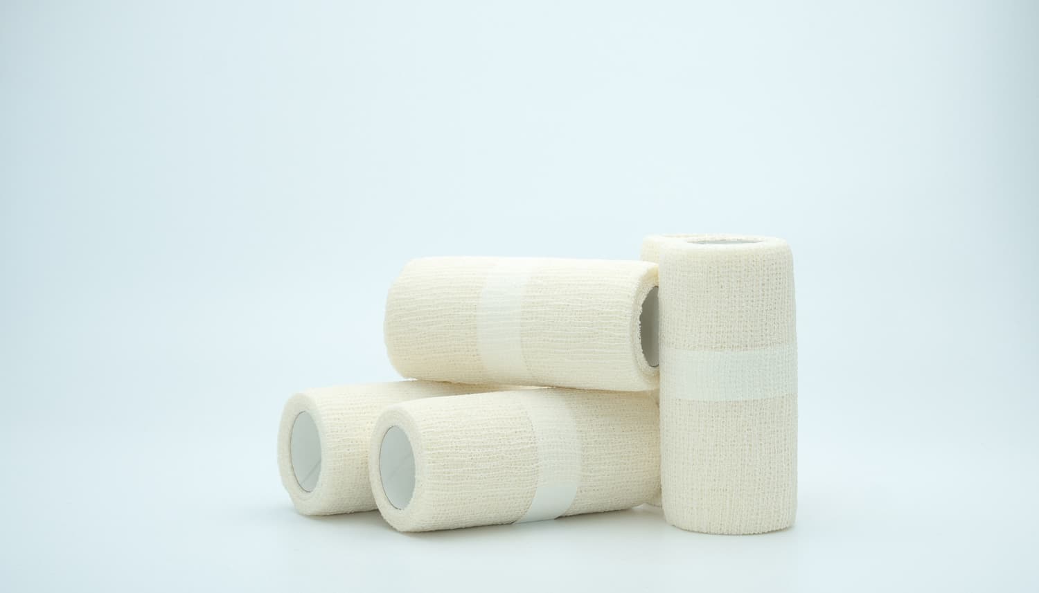 wound care elastic bandage isolated-white background with copy space