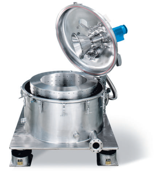 Vertical scraper centrifuges