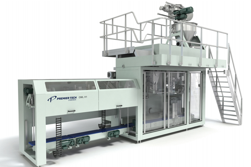 Hygienic open-mouth bottom-up baggers