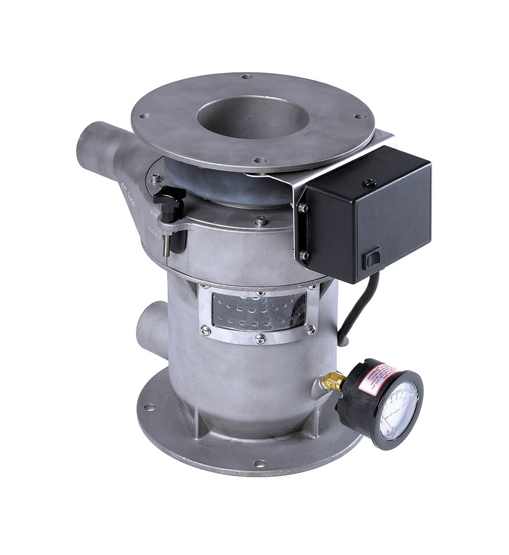Small scale deduster for plastic granules