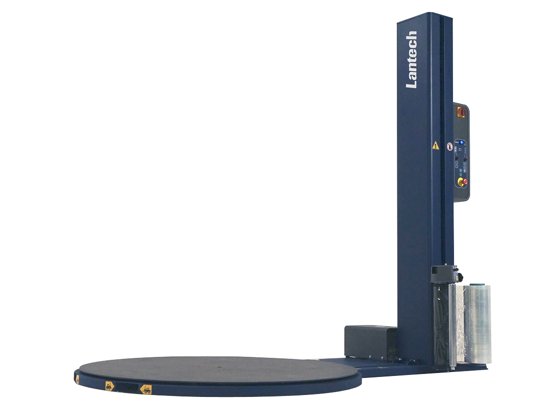 Economic turn-table stretch wrapper
