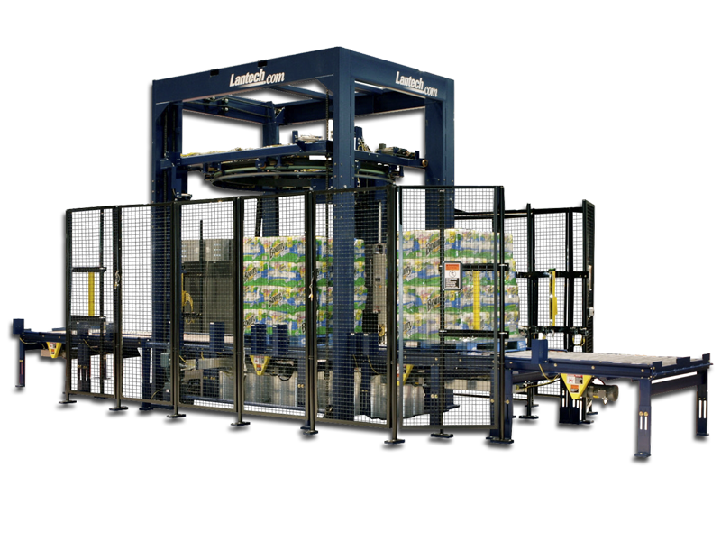 Automatic ring-straddle stretch wrapper