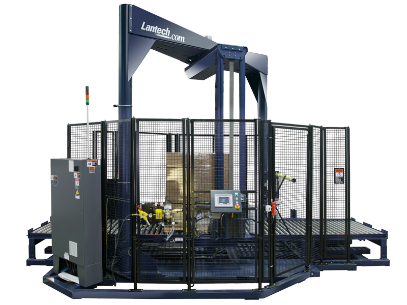 Automatic straddle stretch wrapper