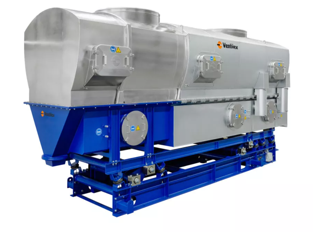 Continuous fluid bed dryer