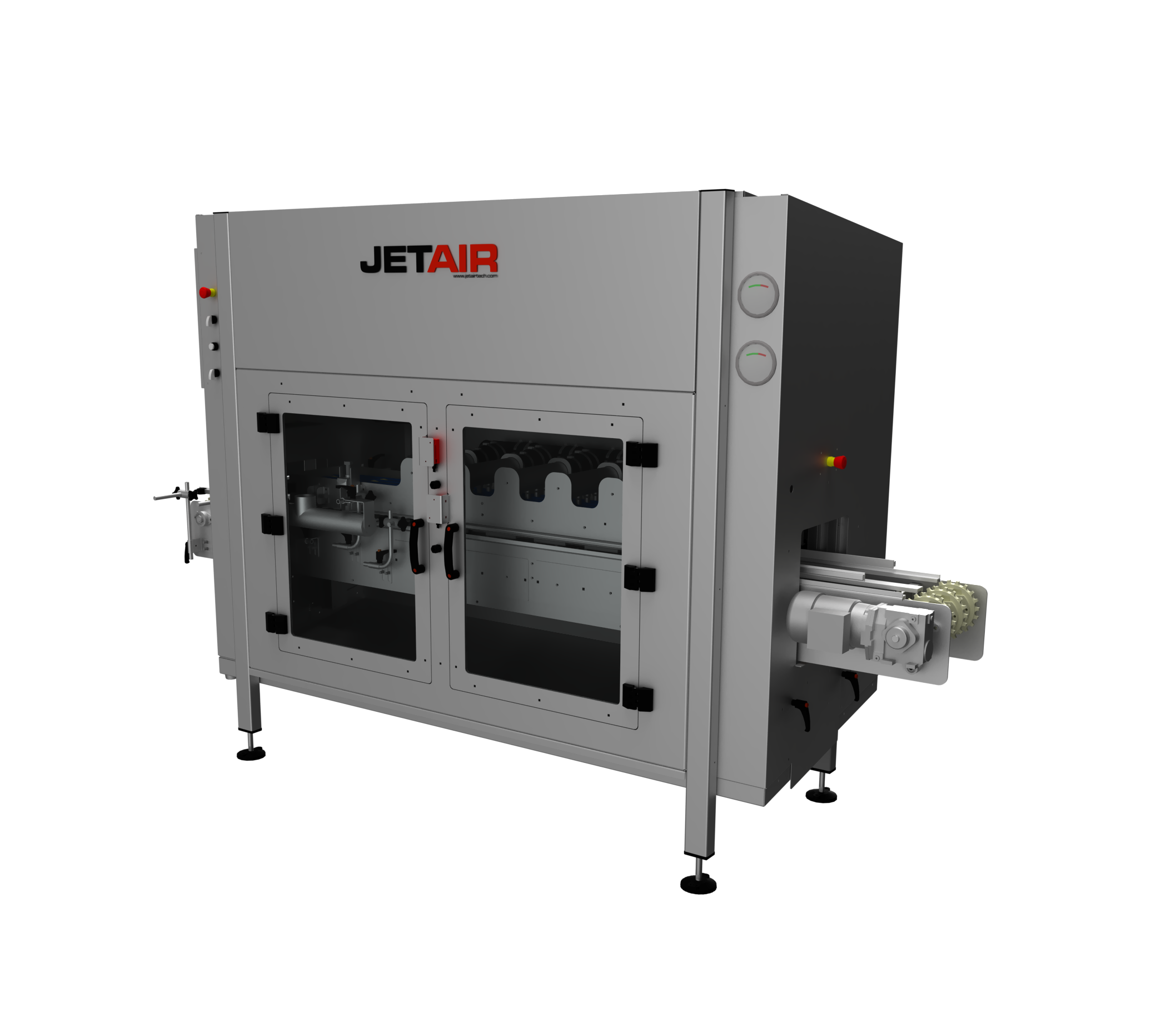 Air knife dryer for pouches