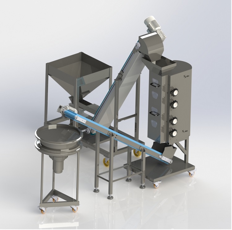 Small scale linear sieve for nuts