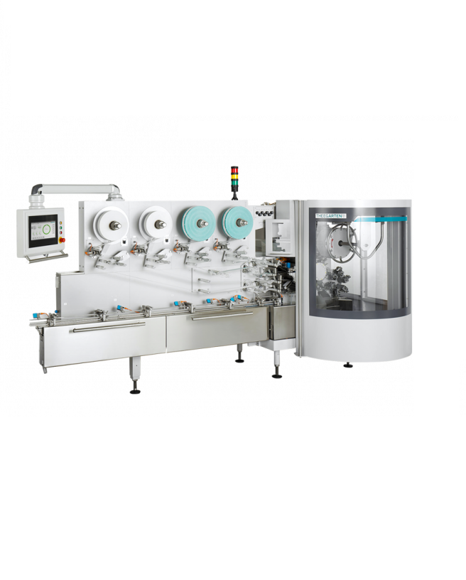 Medium-speed flexible wrapping machine for chocolates
