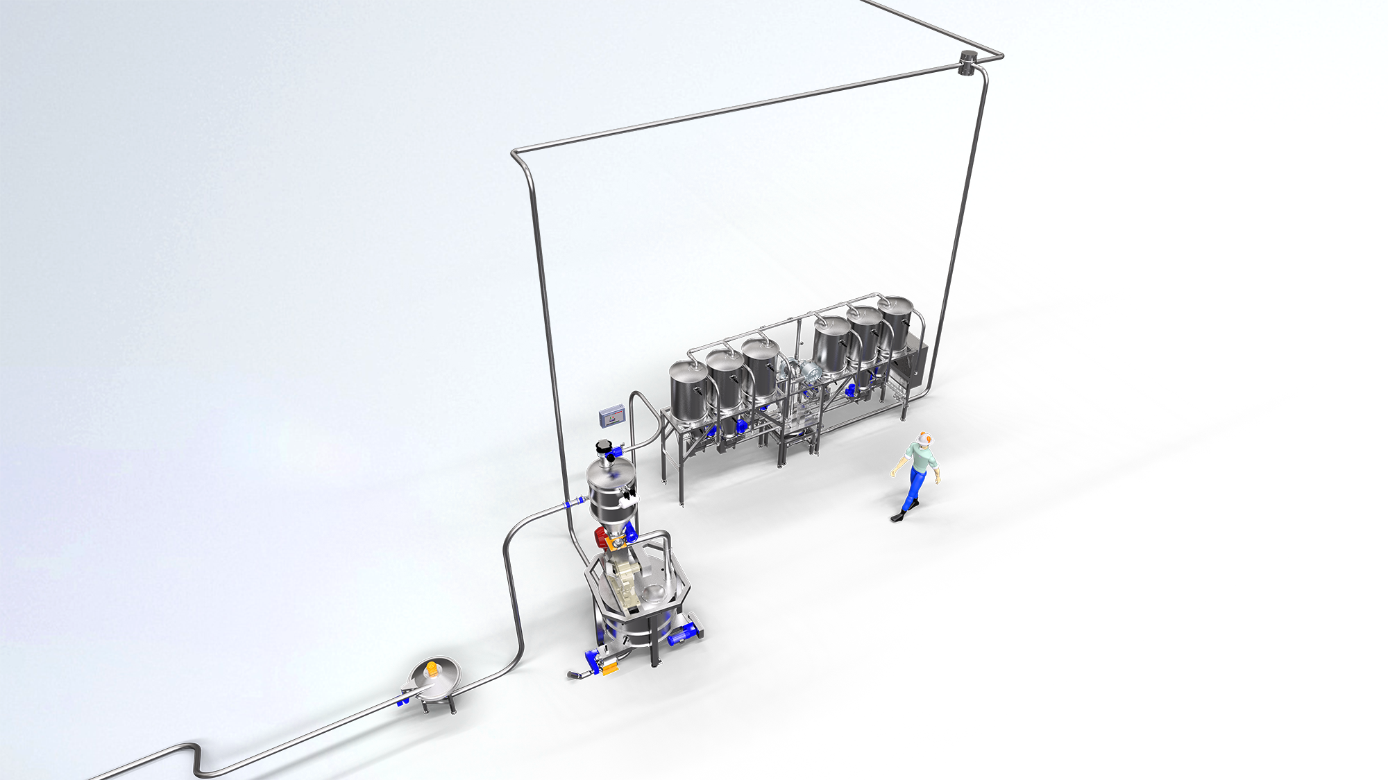 Microdosing system for bakery industry