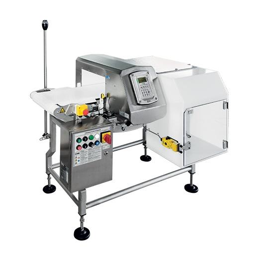 Conveyor belt metal detector for food products