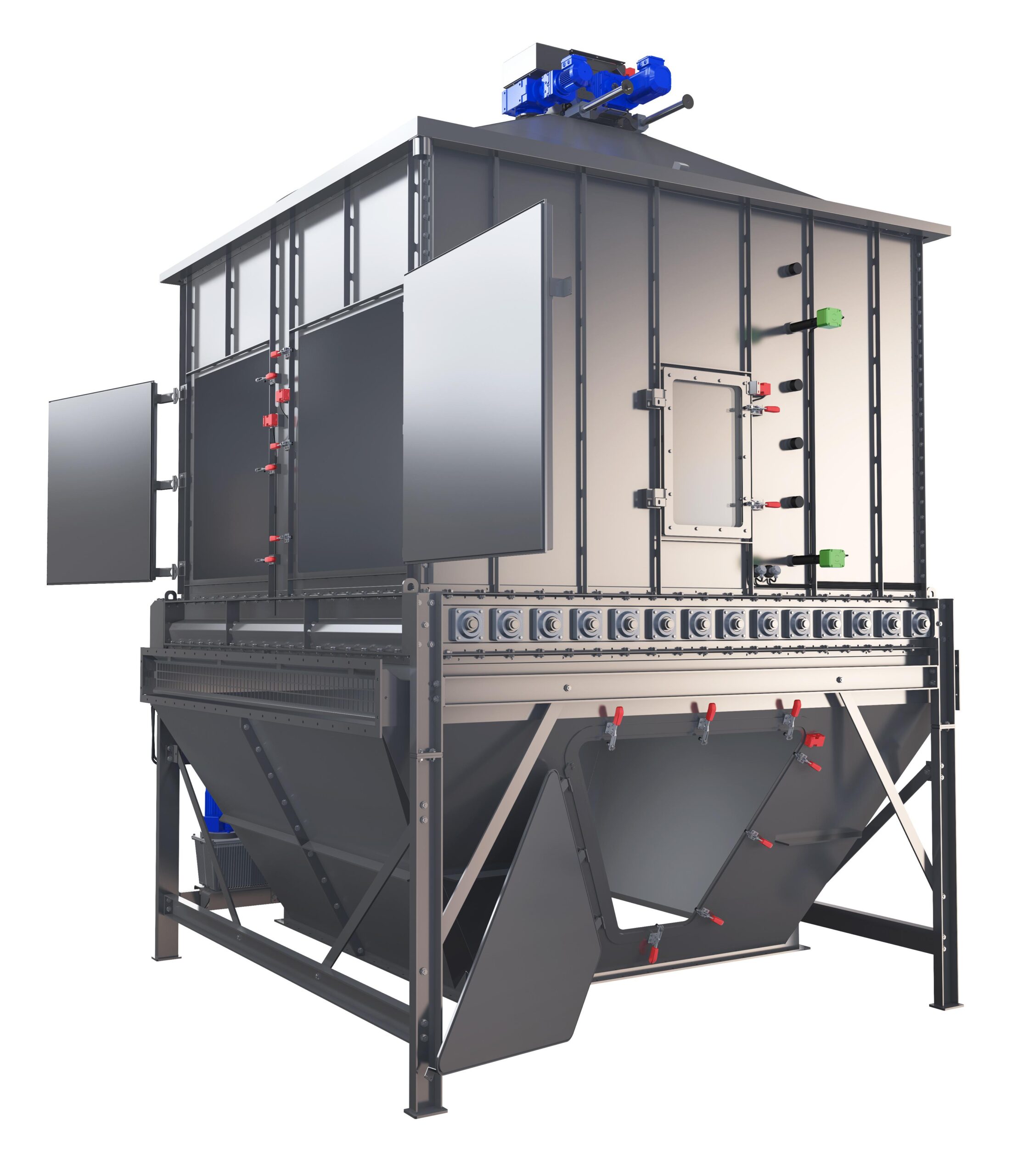 Counterflow pellet cooler