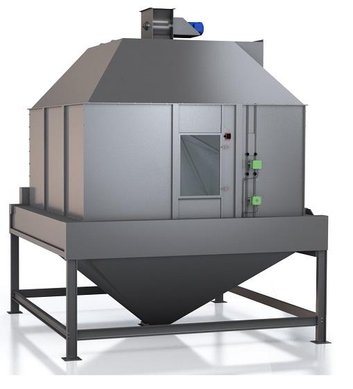 Continuous pellet cooler