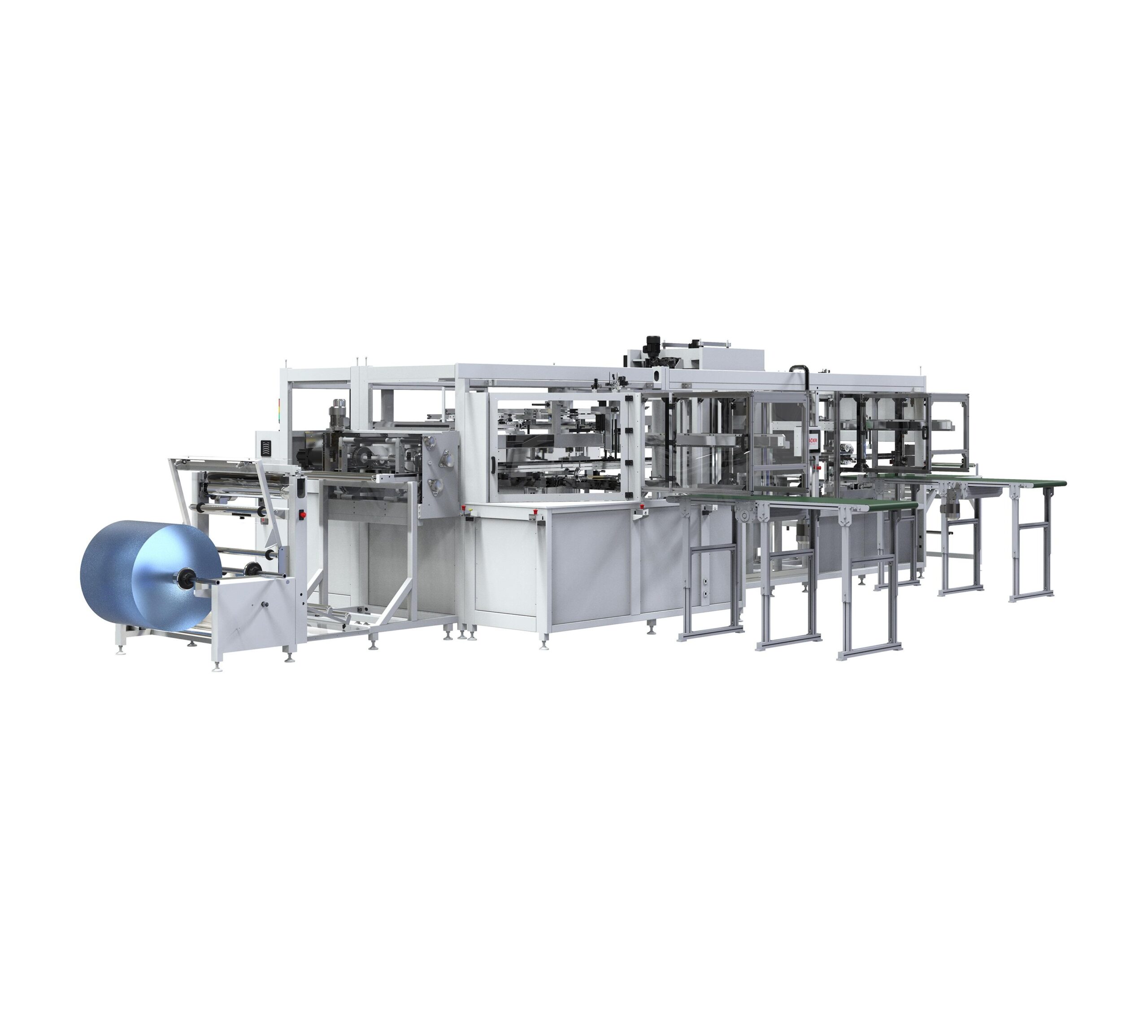 Automatic laminating machine for pulp-based trays
