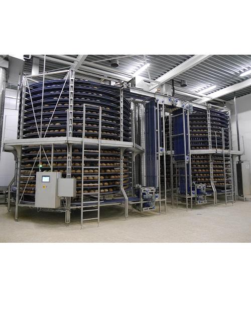 High capacity spiral cooler for food