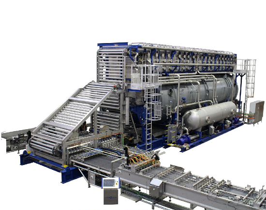 Continuous sterilizer for tin cans and jars