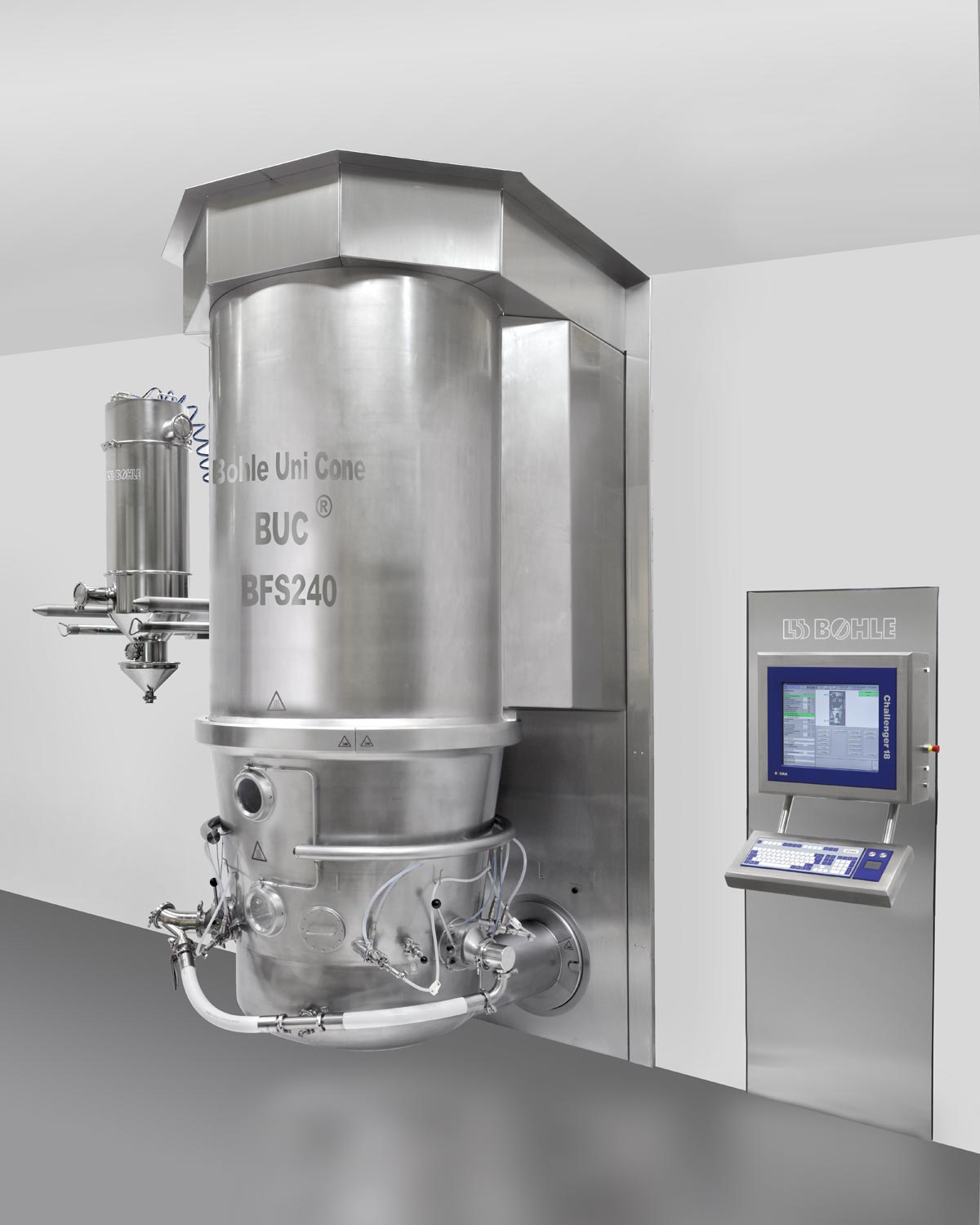 Fluidized bed system for the granulation and drying of pharmaceuticals