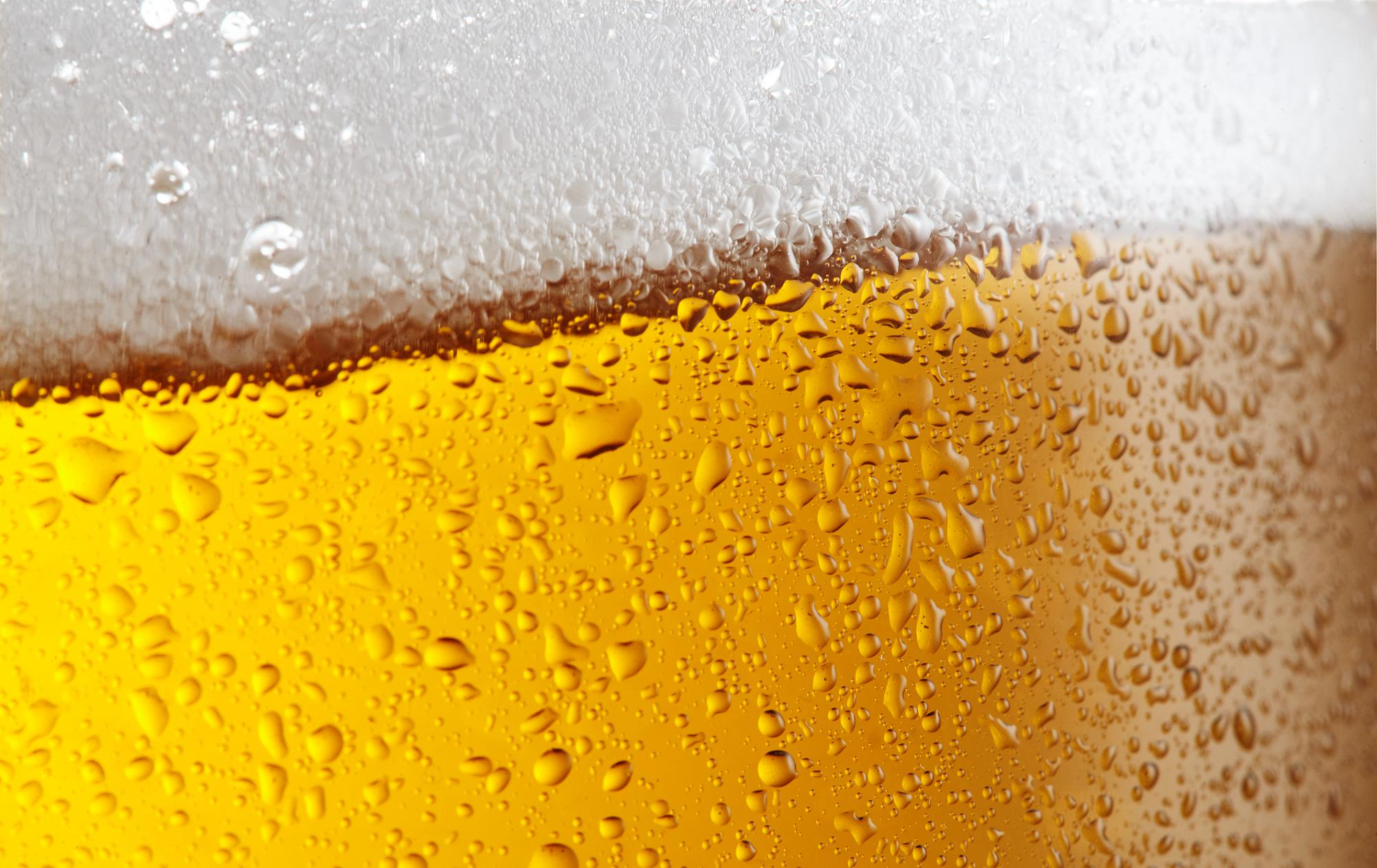 close up of beer glass with foaming head