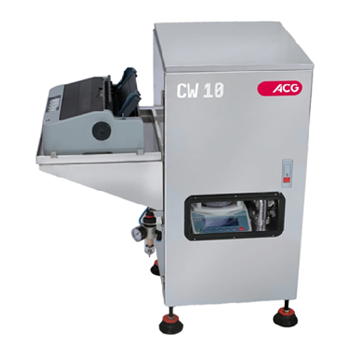 Automatic capsule checkweigher for statistical weight control