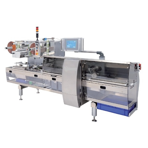 High speed horizontal flow wrapper for food products