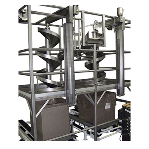 Retractable spiral chute for bulk material handling