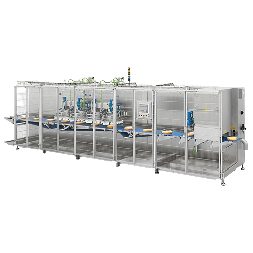 Industrial cake cutter for round and rectangular cakes