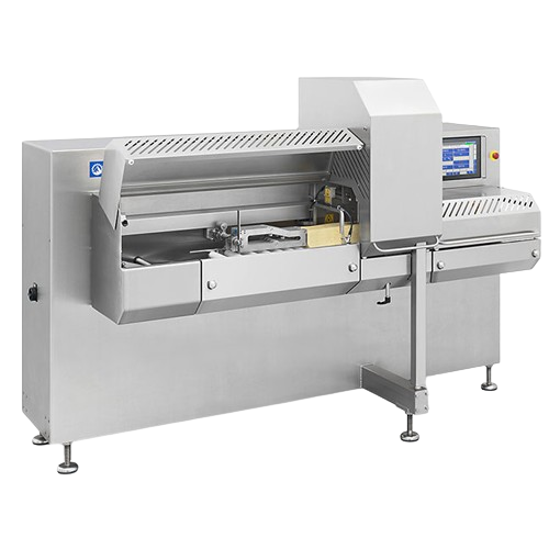 Square portion cutting system for cheese