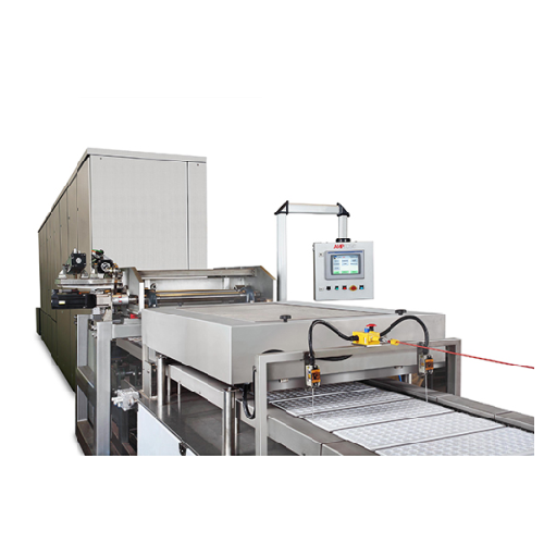 Chocolate moulding line for filled and inclusions bars
