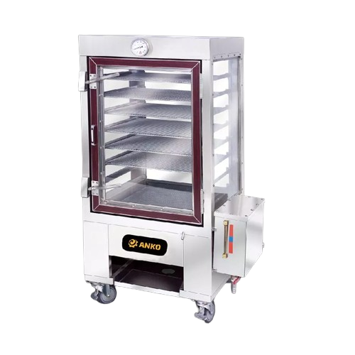 Gas steamer for food production