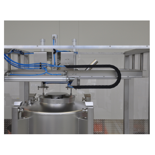 Dust-tight docking for dosing units to bulk solids containers