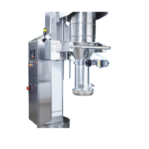 Lifting column for industrial packing drum handling