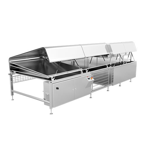 Cooling tunnel for chocolate and bakery products