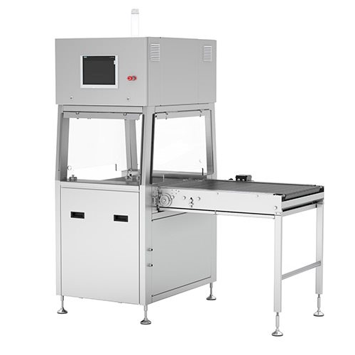 Bottom enrober for chocolate and confectionery products