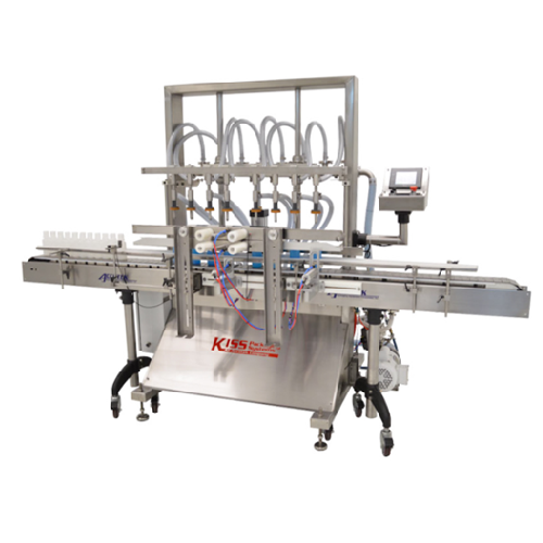 Automatic pressure overflow filler for low to medium viscosity liquids