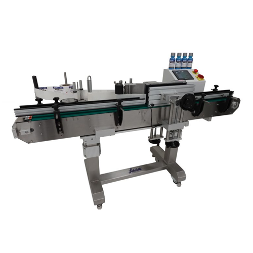 Automatic labeler for low profile containers