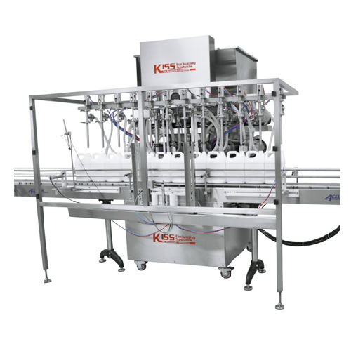 Automatic positive displacement filler for various liquids