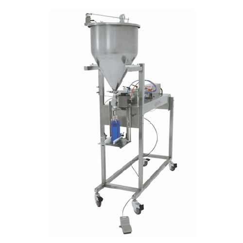 Semi-automatic volumetric piston filler