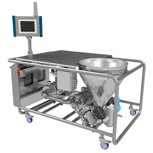Automated powder induction and dispersion system for industrial mixing
