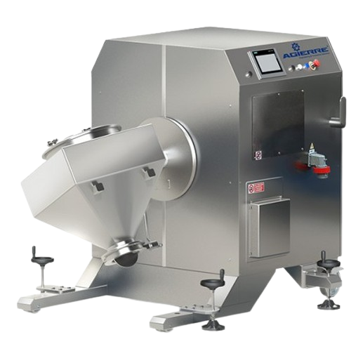 Mobile bin blender for mixing and homogenizing dry powders